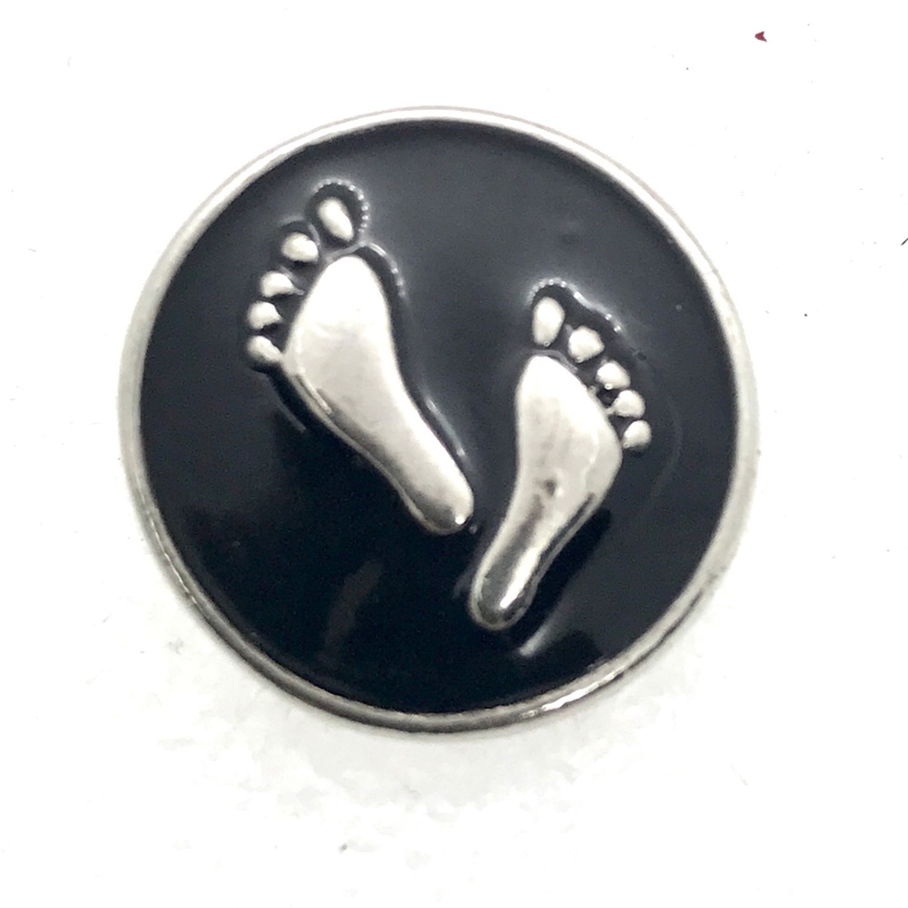 Snap button 20mm footprints baby steps Gingersnaps ASN20